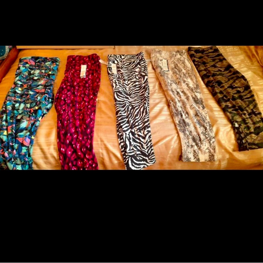 5 Pair Plus Size Capri High Waist Leggings